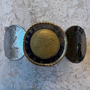 Italian Coin Fashion Bracelet Cuff